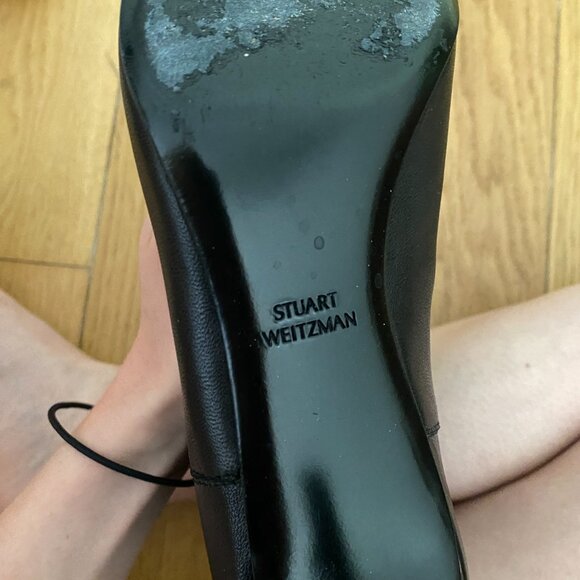 Stuart Weitzman Black Leather Ankle Boots with Heel Size 6 - Picture 15 of 16